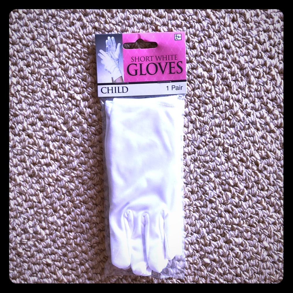 Short White Gloves Child 1 pair